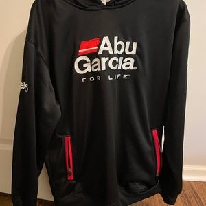 Mens fishing Abu Garcia black pullover hoodie